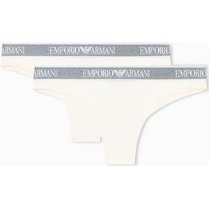 Emporio Armani - String - Ivoor/Grijs - 2 Pack - Jersey