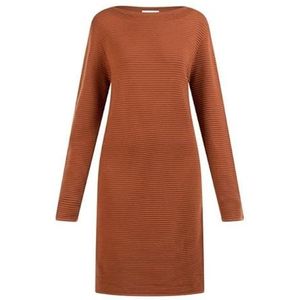 usha WHITE LABEL Lynnea Gebreide damesjurk, casual jurk, vossenrood, XS/S