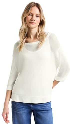 Street One Dames Casual trui met korte mouwen in Wit, in size: 34