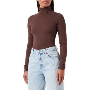 JACK&JONES JXFAN STR LS Rib Tee JRS NOOS lange mouwen, Seal Brown, S, Seal Brown, S