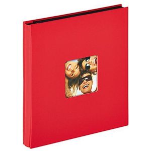 walther design fotoalbum rood 400 foto's 10x15 cm Insteekalbum met omslaguitsparing, Fun EA-110-R
