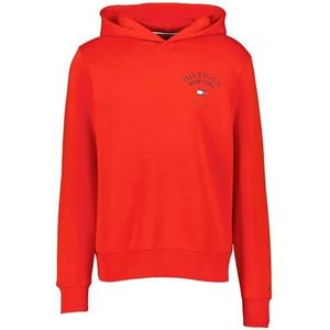 Tommy Hilfiger Heren Arched Varsity Hoody, Rood, XS