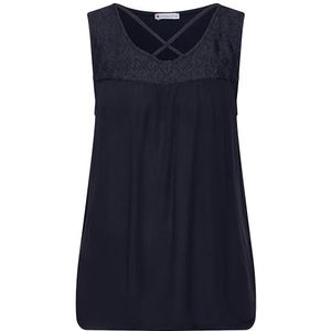 STREET ONE Top met kant, blauw (deep blue), 44