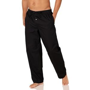 Amazon Essentials Men's Geweven pyjamabroek met rechte pasvorm, Zwart, XS