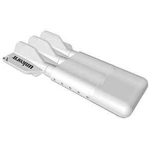 Unicorn Slider Darts Case | Houdt 1 volledig geladen set darts | Verstelbaar tot 160 mm lang | Clear | Lanyard & Carabiner