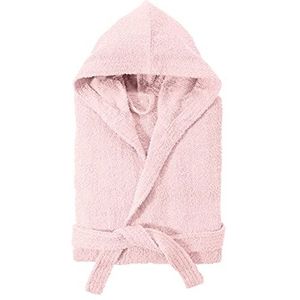 Baroni Home Badjas van badstof met capuchon, badjas voor dames en heren, 100% katoen, absorberend en comfortabel (S, roze), Roze., S