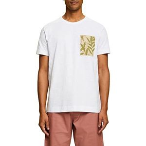Esprit Collection Jersey T-shirt met print op de borst, 100% katoen, wit, L
