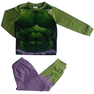Marvel Ongelooflijke Hulk Pyjama voor Jongens Dress Up Pjs Kids Avengers Novelty Volledige Lengte Set, Groen, 3-4 jaar