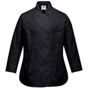 Portwest Rachel Dames Koksjas L/M Size: XS, Colour: Zwart, C837BKRXS