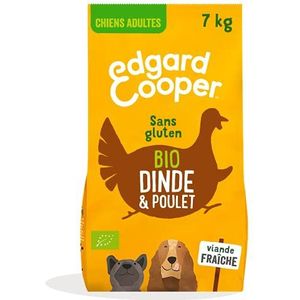 Edgard & Cooper Droogvoer voor volwassen honden, biologisch, glutenvrij, natuurlijk voer, 7 kg, verse biologische kalkoen en kip, gezonde voeding, smakelijke en evenwichtige eiwitten
