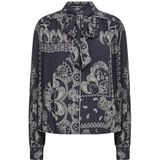 Part Two - NajiaPW - Shirt - Navy Graphic Paisley - Lange Mouwen