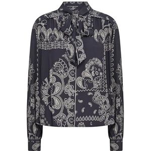 Part Two - NajiaPW - Shirt - Navy Graphic Paisley - Lange Mouwen