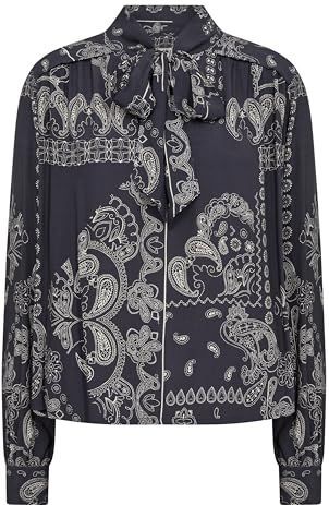 Part Two - NajiaPW - Shirt - Navy Graphic Paisley - Lange Mouwen