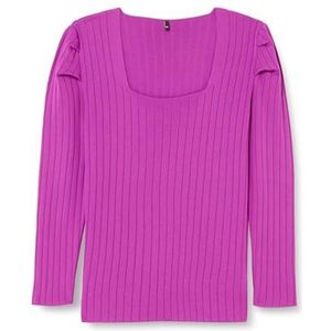 Trendyol Damesblouse met rechte lange mouwen, getailleerd in plussize, lila, XXL