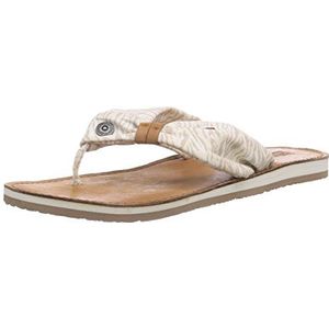 Hilfiger Denim SEA 6E Teenslippers voor dames, Beige Pebra Print 027, 41 EU