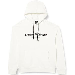 Armani Exchange Heren Limited Edition We Beat As One Capsule Cotton French Terry Hoodie Hooded Sweatshirt, wit, XXL