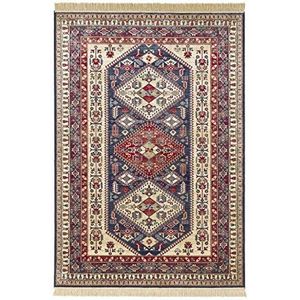 Mint Rugs Klassiek woonkamertapijt fluwelen tapijt met franjes CULT (160x230 cm, 100% viscose, 9 mm hoogte, geschikt voor vloerverwarming), blauw, synthetische vezels