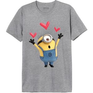 Minion Monsters MEUTMINTS008 T-shirt voor heren, grijs gemêleerd, maat L, Grijs Chinees, L