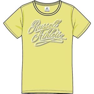 RUSSELL ATHLETIC Dames Scholl-s/S T-shirt met ronde hals, Limelight, L