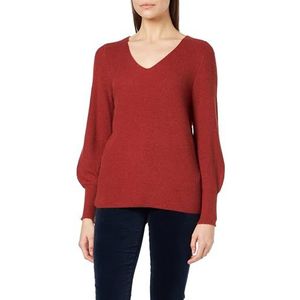 Bestseller A/S Dames ONLATIA L/S V-hals manchet KNT NOOS trui, Roasted Russet/Detail:W. Melange, S, Roasted Russet/Detail:w. Melange, S