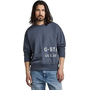 G-STAR RAW Heren Multi Graphic Oversized Sweater, Blauw (fantem Blue A613-863), XL
