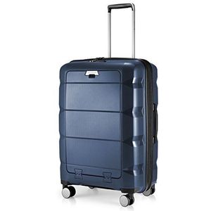 Hauptstadtkoffer - Britz - hardshell koffer met laptopvak koffer trolley rolkoffer reiskoffer uitbreidbaar, TSA, 4 wielen, 66 cm, 60 liter, donkerblauw