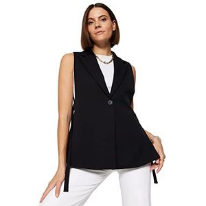 Trendyol Dames double-breasted Plain Regular Vest Sweater, zwart, 38, Zwart, 64