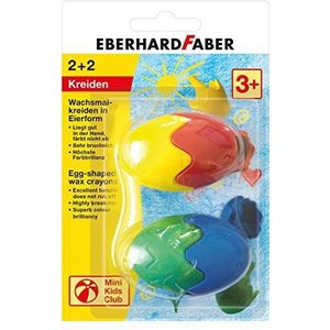 Eberhard Faber 523002 Waskrijt, in eiervorm, 4 kleuren