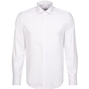 Seidensticker Men's Slim Fit shirt met lange mouwen, wit, 44, wit, 44