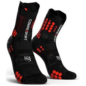 Compressport Heren Trail Sock Black/Red T1 Compression Loopsokken, Zwart/Rood