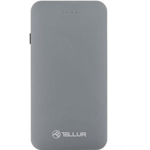 Tellur TLL158131 externe accu met snel opladen (5000 mAh, Qualcomm 3.0, Micro-USB, Lightning, Type-C-adapter), grijs