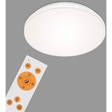 Briloner Leuchten - LED-paneel, LED-plafondlamp dimbaar, frameloos, kleurtemperatuurregeling, incl. afstandsbediening, 12 Watt, 1.600 lumen, wit, Ø 30cm, 7377-016