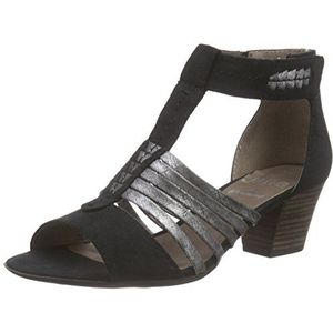 Jana 28300 dames open sandalen met blokhak, zwart 001, 39 EU Breed