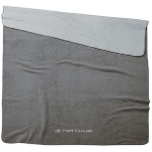 Herding TOM TAILOR Jacquard deken, jacquard deken Moody Grey, 150x200 cm, 58% katoen, 32% polyacryl, 10% polyester/jacquard, met omkeerbaar motief, kettingnaad en geweven logo