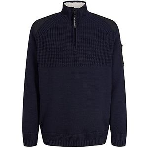 TOM TAILOR Uomini Gebreide trui met teddybont 1033531, 13160 - Knitted Navy Melange, XL