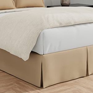 Bed Maker's Til nooit uw matras Classic 14 ""Drop Length Plissé Styling, Polyester & Polyester Blend, Mokka, Twin