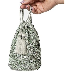 Maya Deluxe Dames Dames Handtas Dames Sequin Bag Bruidsmeisjes Sparkling Trekkoord Coin Purse Pouch voor Evening Prom Party Clutch, Green Lily, One Size, Green Lily, One Size