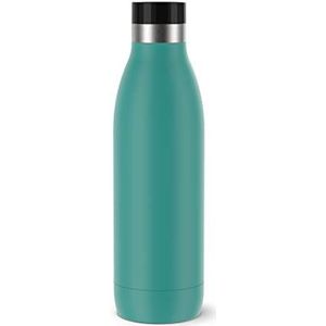 Emsa N31110 Bludrop Color Drinkfles, 0,7 liter, 100% dicht, Quick-Press sluiting, ergonomisch 360° drinkgenot, 12 uur warm, 24 uur koel, roestvrij staal, petrol