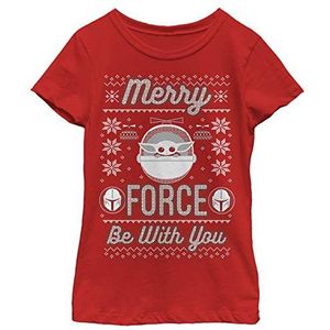 Star Wars Meisjes Merry Force Child T-shirt, rood, XS, rot, XS