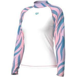 ARENA Dames Rash Vest L/S Allover Guard Shirt Dames, White-flow, XS