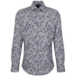 Seidensticker Zakelijk overhemd voor heren, shaped fit, zacht, kent-kraag, lange mouwen, 100% katoen, blauw, 37