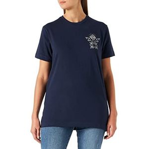Springfield T-shirt met hartvormige bloemen, tropische zandkleuren, normaal voor dames, Zand, L