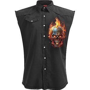 Spiral Night Rider Vest zwart XXL 100% katoen Biker, Rock wear, Schedels