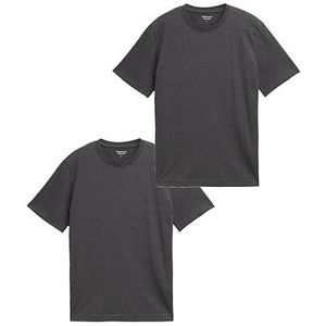 Tom Tailor - T-shirt - Dark grey melange - 2-delig - Met logoprint