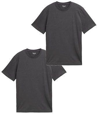 Tom Tailor - T-shirt - Dark grey melange - 2-delig - Met logoprint