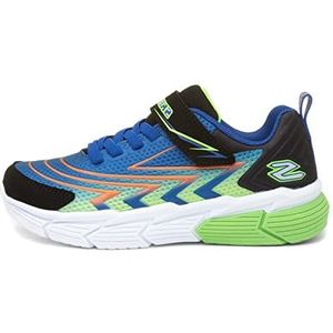 Skechers Vector-Matrix Voltonik Sneaker voor jongens, Blauwe Multi Textiel Zwarte Trim, 32 EU