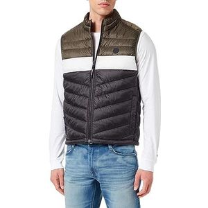 JACK & JONES Jjehero Bodywarmer Collar Noos gewatteerd vest voor heren, Rosin/detail: geblokkeerd - zwart/wit, M