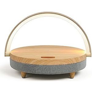 Livoo - LED-luidspreker - Bruin - Draadloze Oplader - Bluetooth - 5W