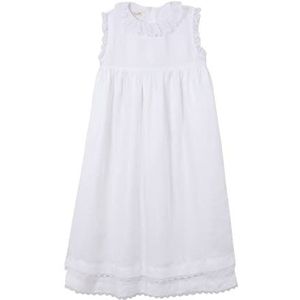 Gocco Maximale jurk met geborduurde bandjes, Gebroken wit, 7-8 Jaren