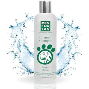 MENFORSAN Biotine Shampoo voor Honden | Herstelt de vacht | Versterkt de haarwortels | Voorkomt dermatitis | Geeft glans | 300 ml